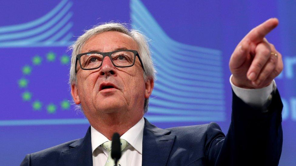 European Commission President Jean-Claude Juncker briefs the media after Britain voted to leave the bloc, in Brussels, Belgium, June 24, 2016