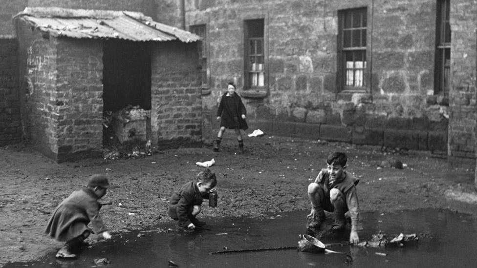 Slum housing in the Gorbals area of Glasgow