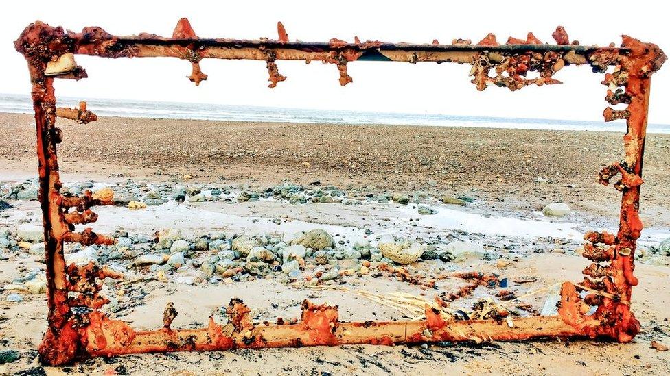 Corroded metal bed frame