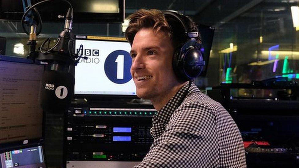 Greg in the new studio for the Radio 1 breakfast show
