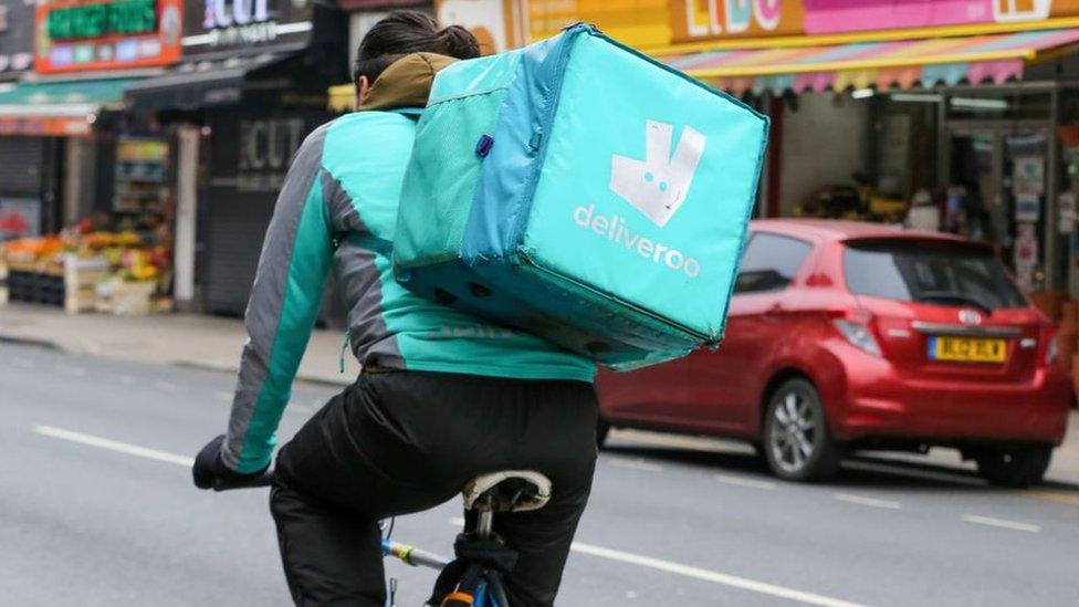 A Deliveroo rider