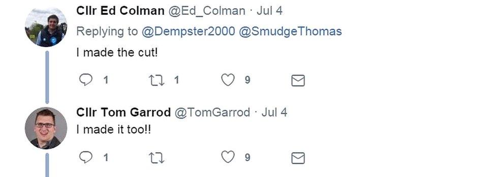 Tweets by councillors