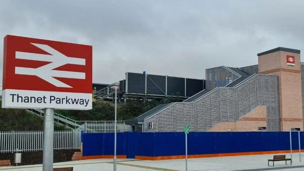 Outside Thanet Parkway station, Kent