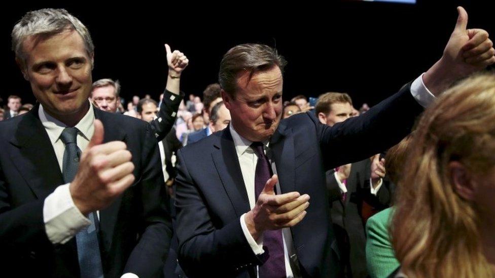 Zac Goldsmith (left) and David Cameron at the Conservative Party conference