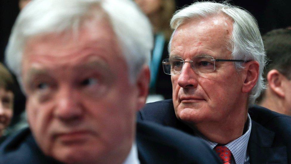 Michel Barnier and David Davis