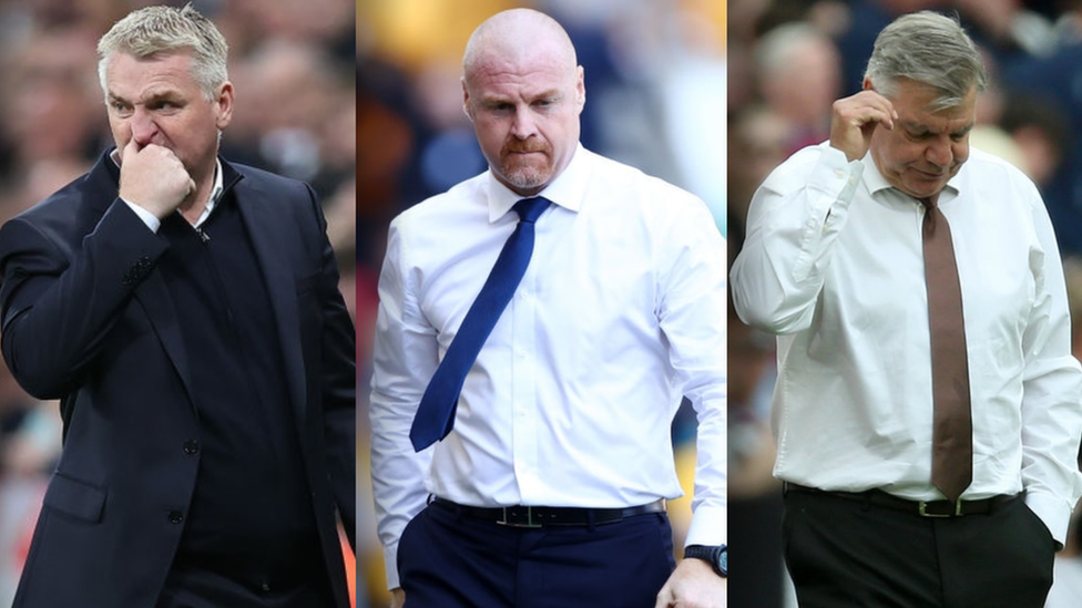 Dean Smith, Sean Dyche and Sam Allardyce