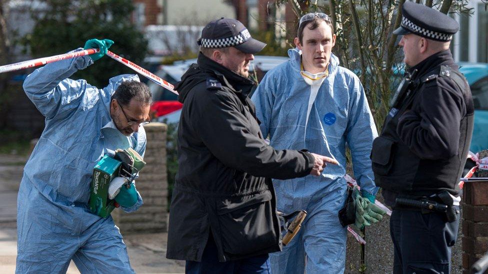 Police officers in New Malden