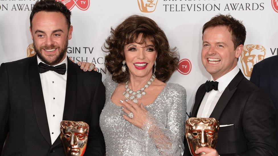 Ant and Dec with Dame Joan Collins