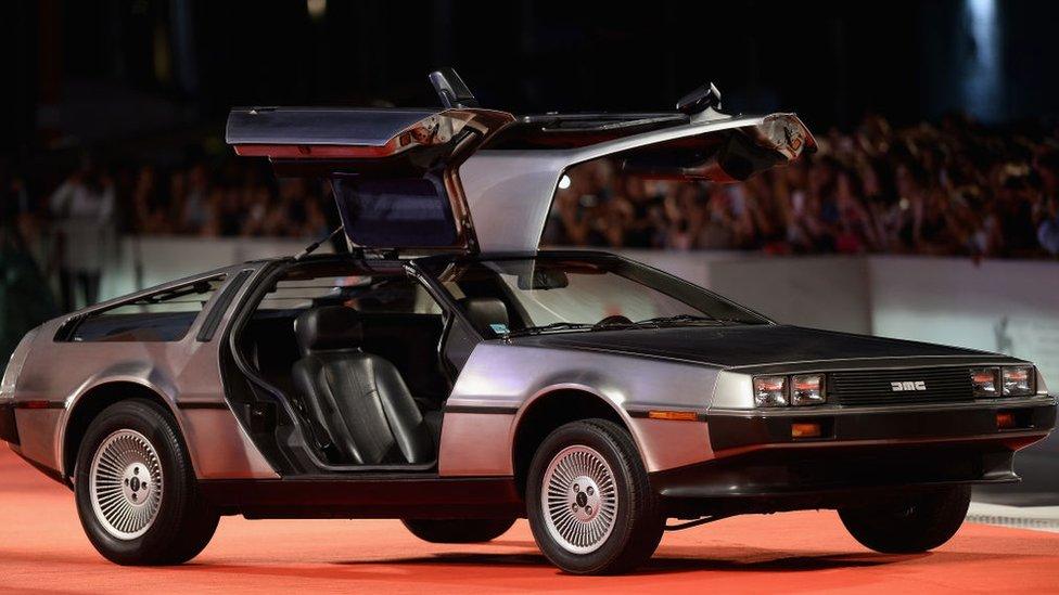 A DeLorean on the red carpet in Venice