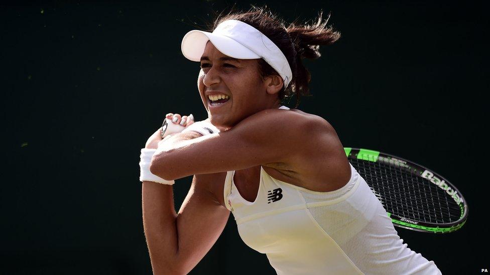 Heather Watson during her second round win over Daniela Hantuchova