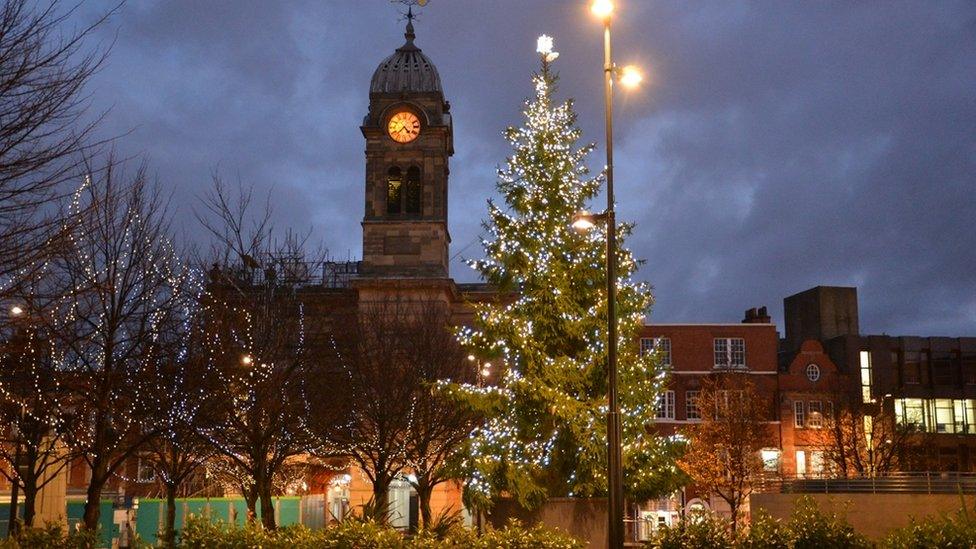 Christmas decorations in Derby 2018