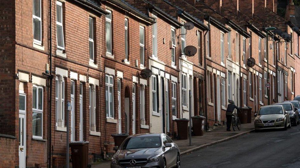 Nottingham street in deprived area