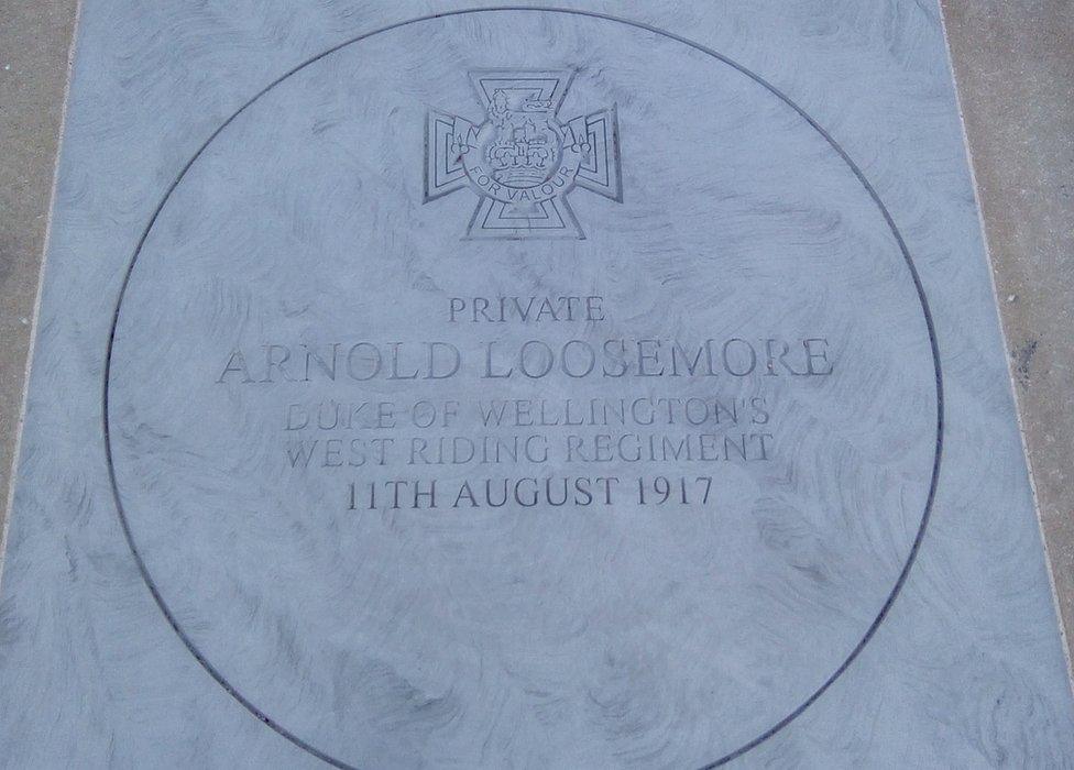 The plaque to Sgt Loosemore