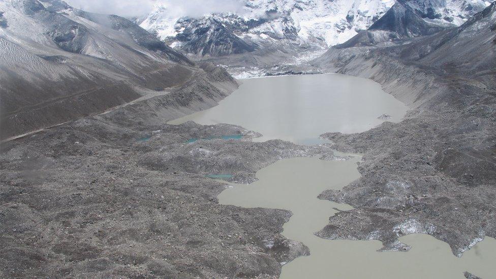 Aerial view of the lake