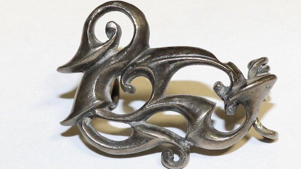 Roman duck brooch