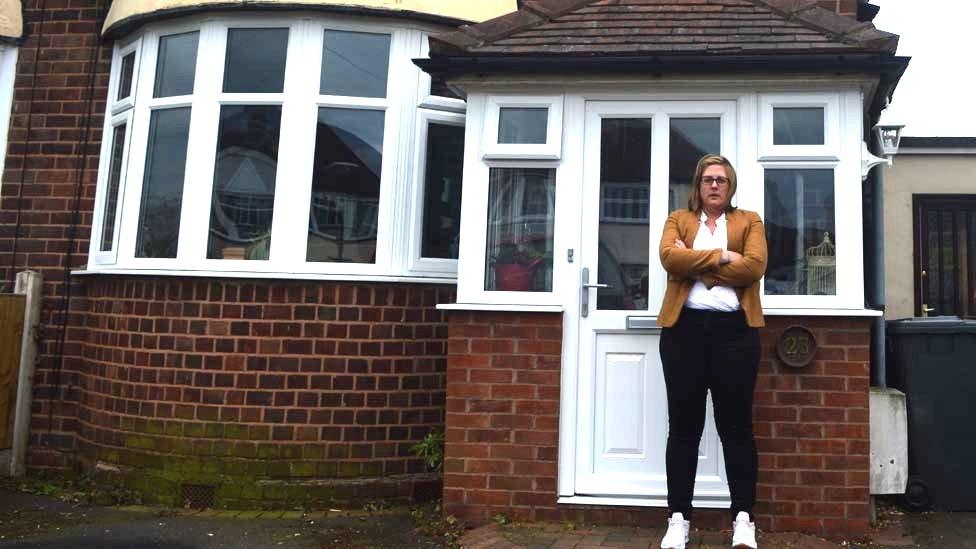 Angelene Bungay outside her home