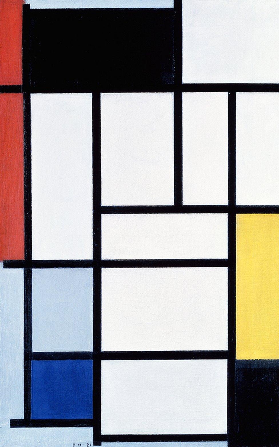 The Memphis Group were drawn to the colours of the Dutch artist, Piet Mondrian (Composition with red, yellow, and blue, 1921, Gemeentemuseum, The Hague)