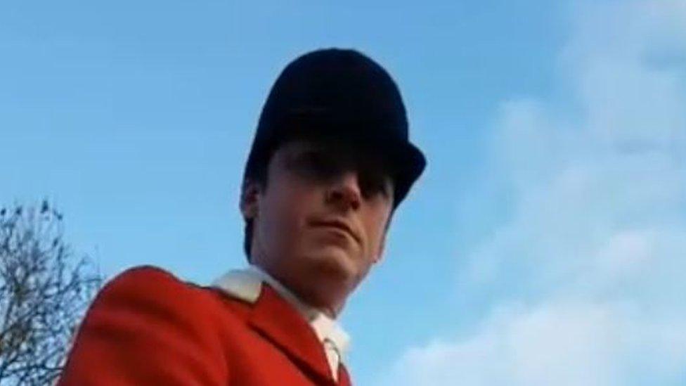 A screengrab from the video showing Charles Carter on his horse