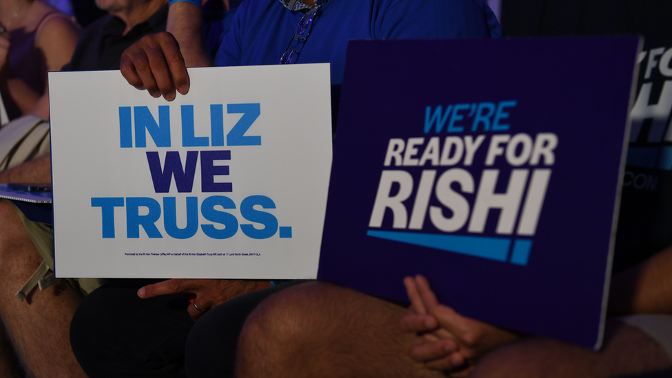 Tory hustings placards