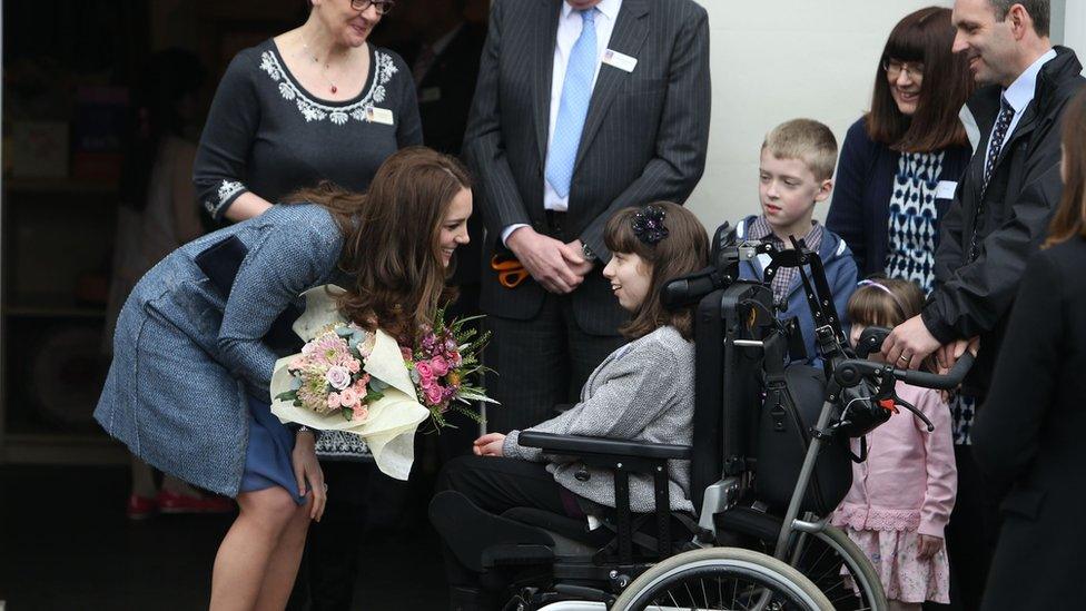 The Duchess of Cambridge opening a new charity shop