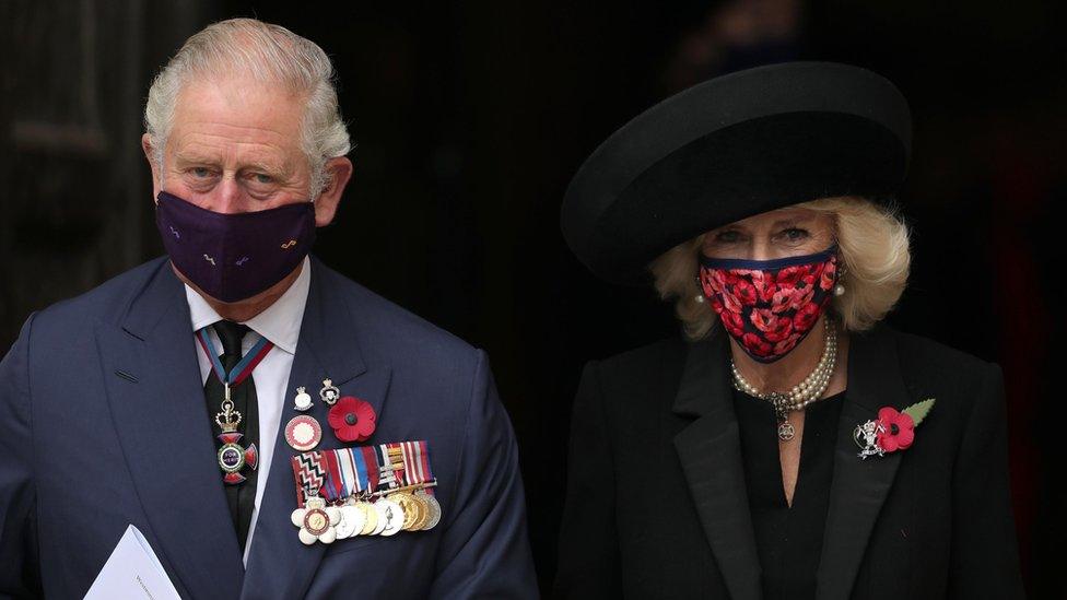 Duke and Duchess of Cornwall leave Westminster Abbey