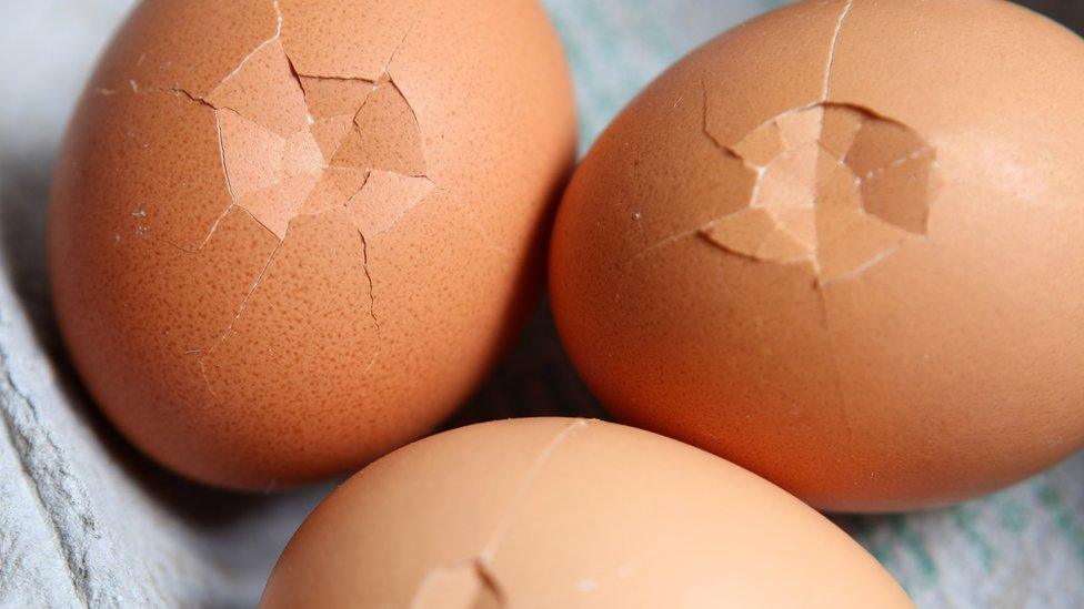 Cracked eggs