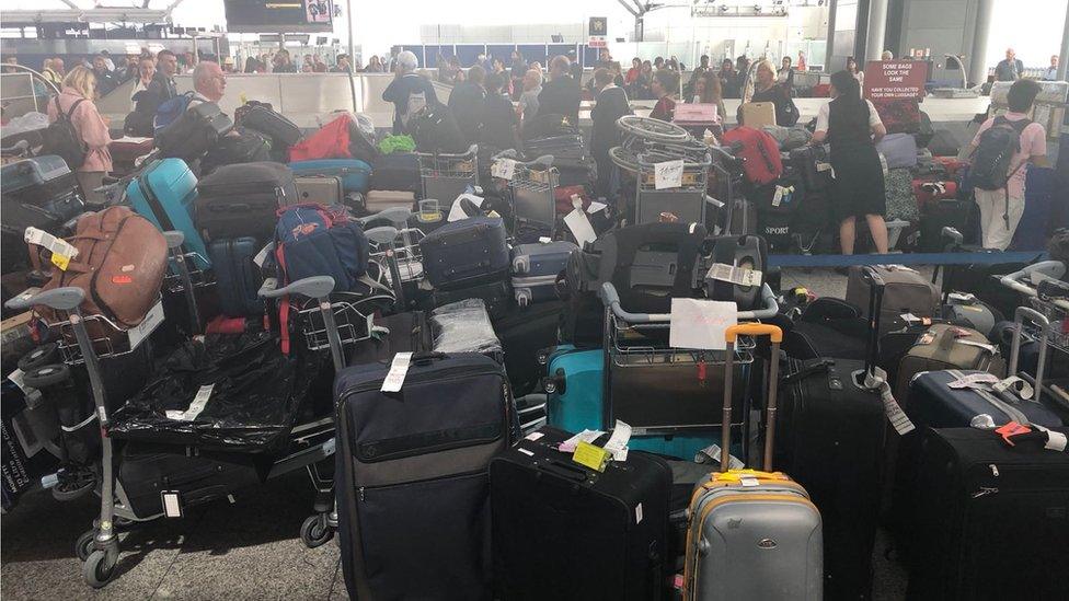 Baggage and assengers at Stansted