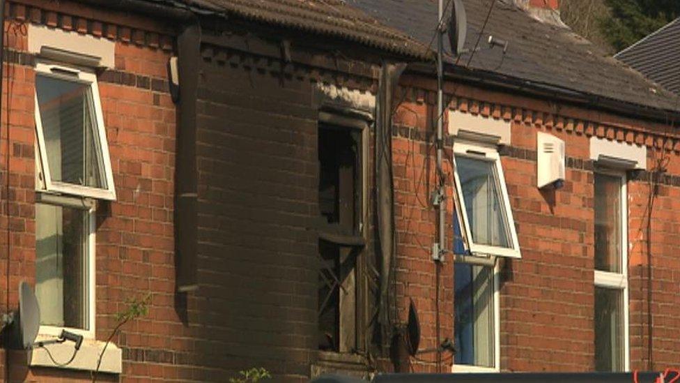 House fire in Whittier Road, Sneinton