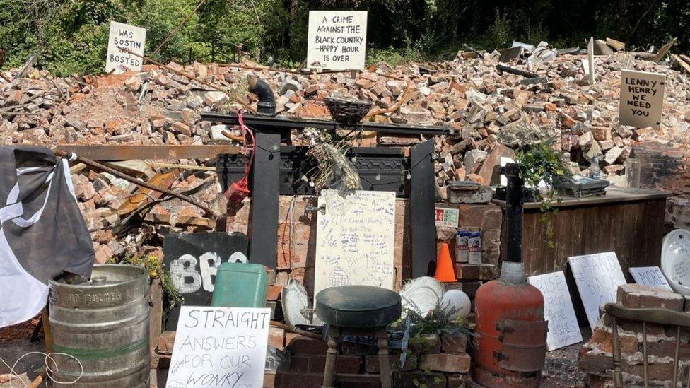 Crooked House rubble