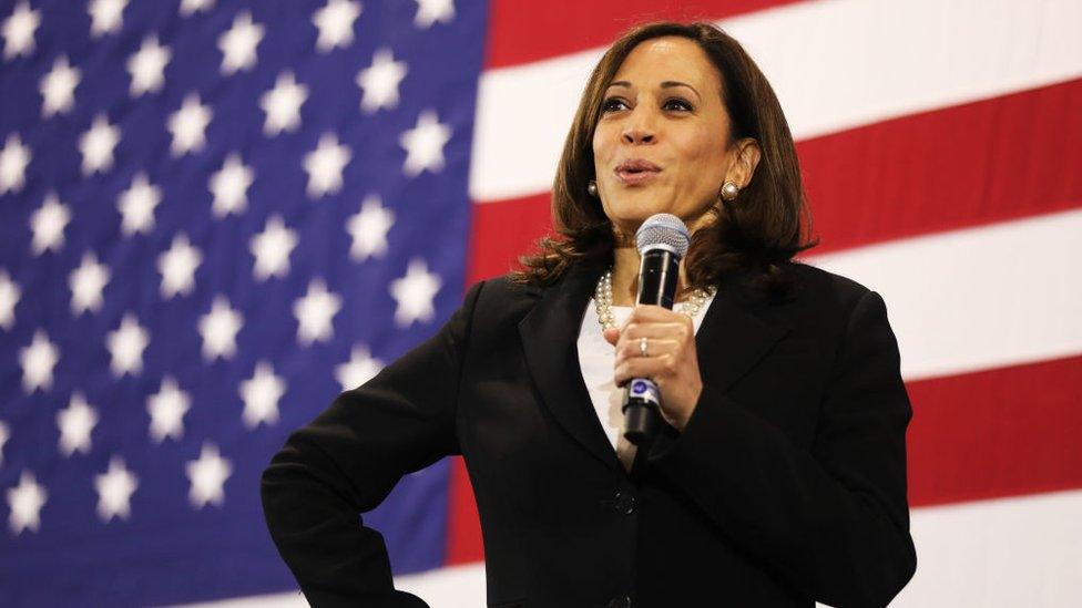 US Senator Kamala Harris speaks at a campaign stop on May 15, 2019 in Nashua, New Hampshire