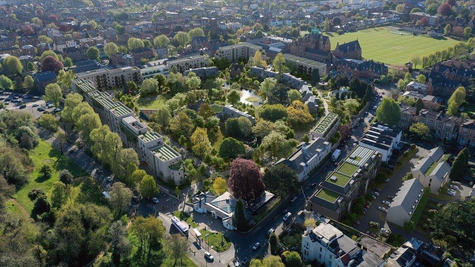 An artist's impression of new housing on the former Bristol Zoo site