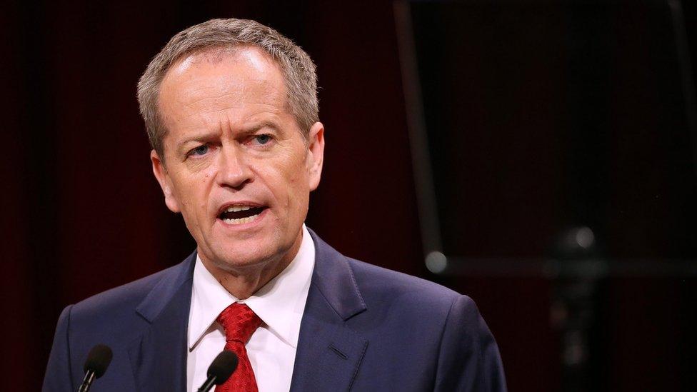 Australian Labor Party (ALP) leader Bill Shorten gestures as he delivers his speech during their 2016 election campaign launch at the Joan Sutherland Performing Arts Centre in Penrith, Sydney, New South Wales, Australia, 19 June 2016.