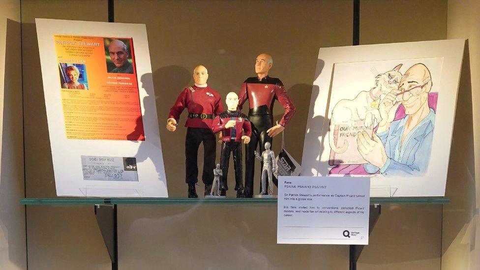 Patrick Stewart models at the exhibition