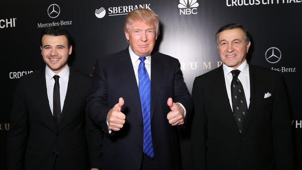 Emin Agalarov, Donald Trump, Aras Agalarov