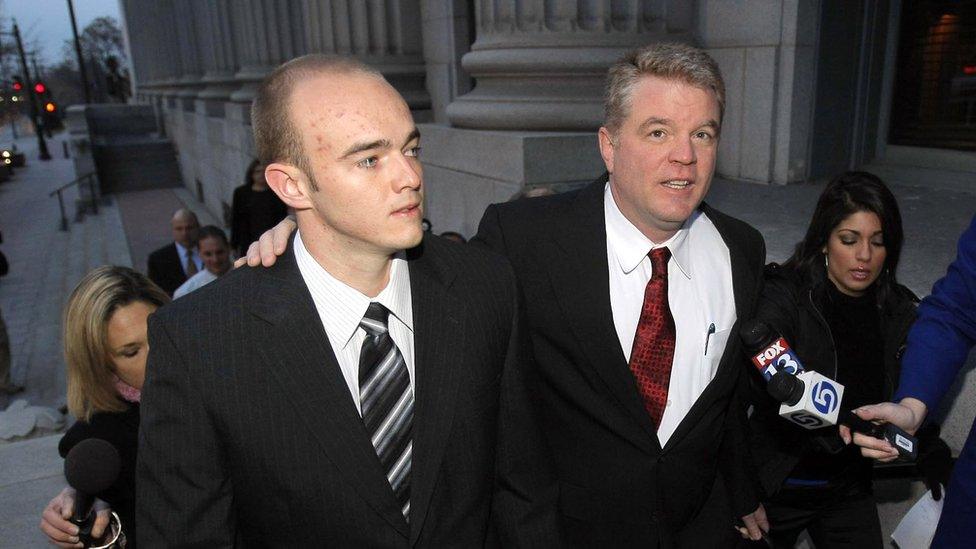 Slatten walks with his attorney in Utah