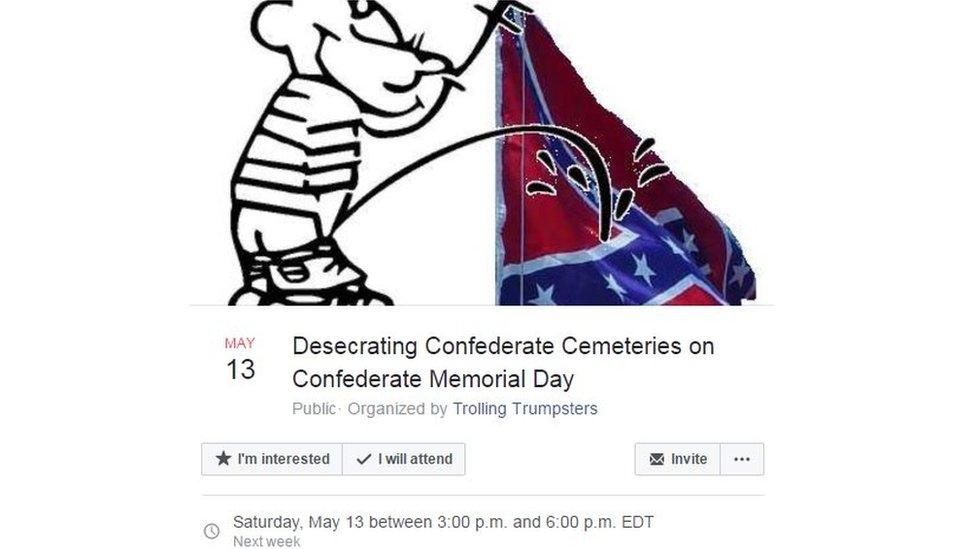 Facebook event page: The group suggested visiting the Marietta Confederate Cemetery in Georgia.