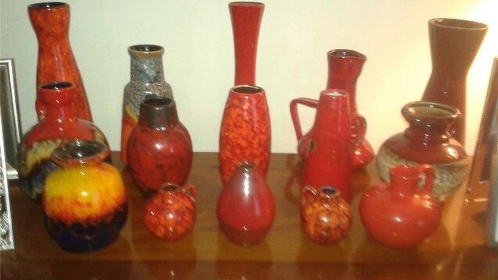 Some of Hamish's collection of pots