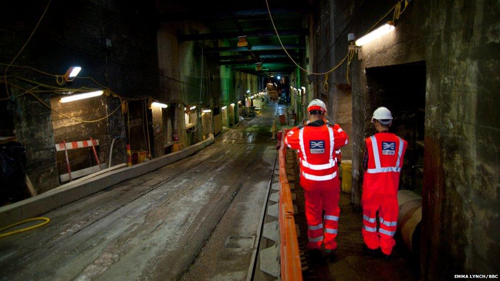 KINGSWAY TRAM SITE Access tunnel to works at Kingsway tram location