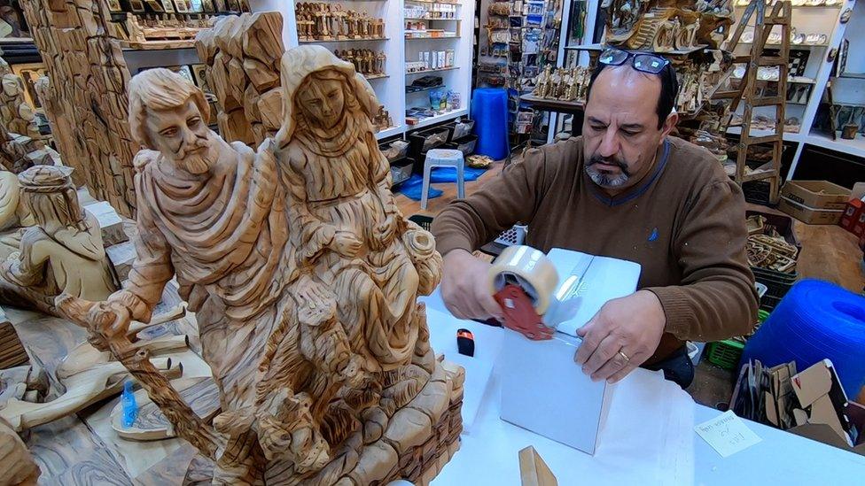 Jack Giacaman at Bethlehem's Christmas House shop