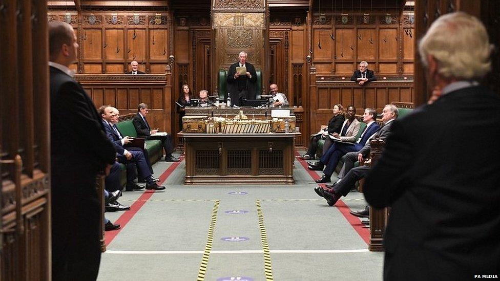 Speaker Lindsay Hoyle and other MPs in the Commons chamber