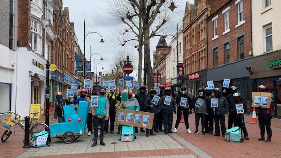 Deliveroo strike in Reading