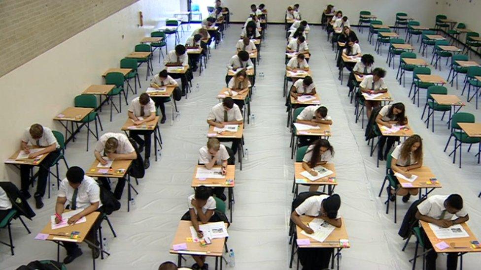 pupils sitting exams