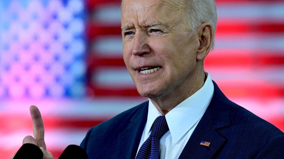 US President Joe Biden speaks in Pittsburgh, Pennsylvania, on March 31, 2021.