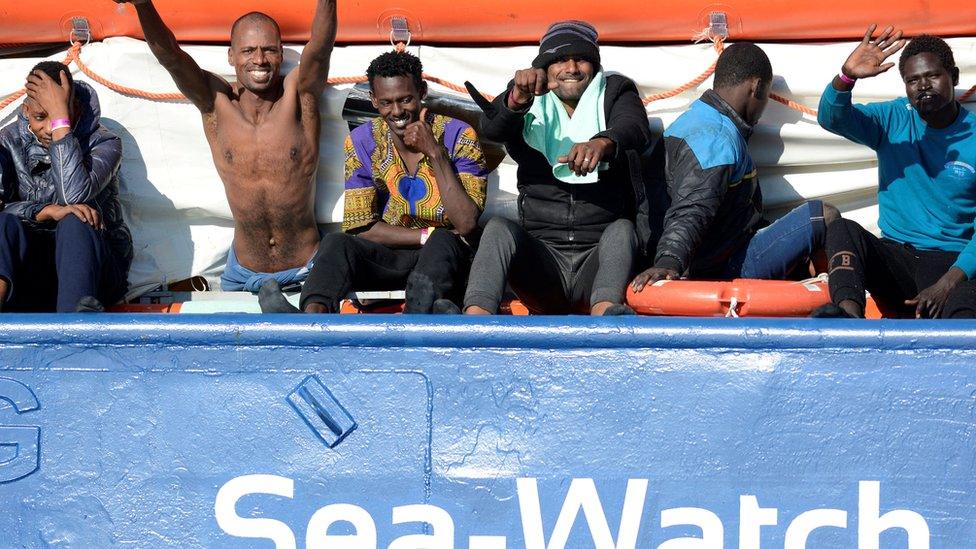 Migrants on the Sea-Watch 3