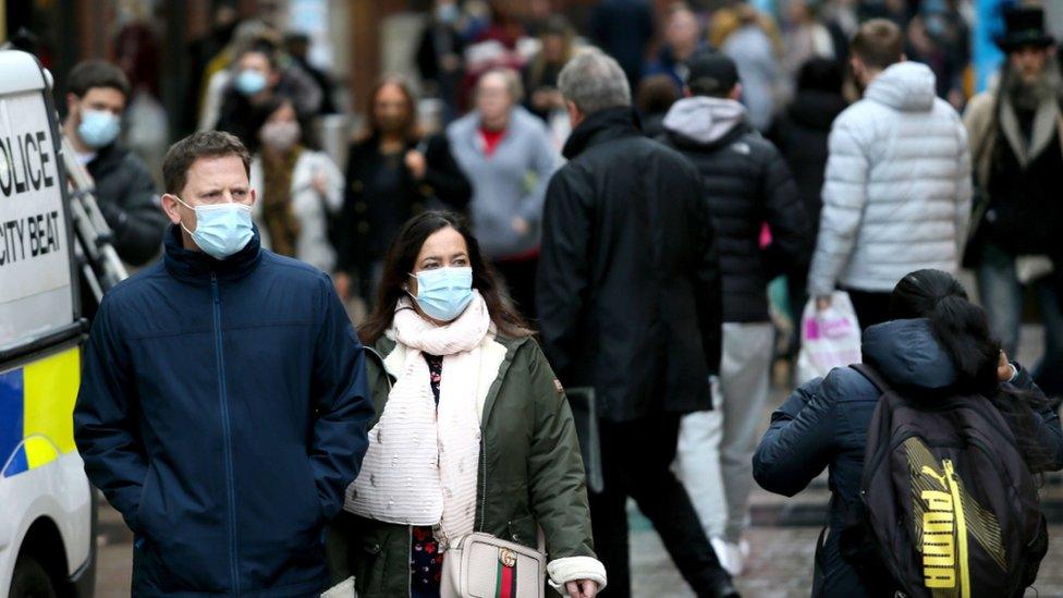 Shoppers in Belfast city centre on Friday