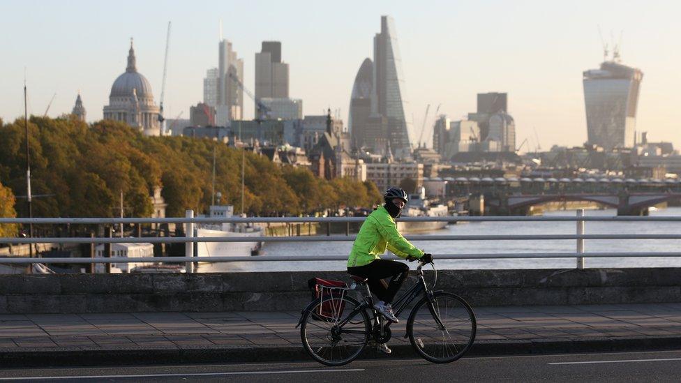 cyclist in London