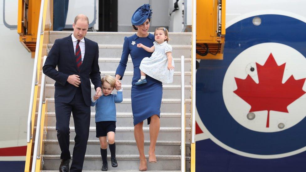 The duke and duchess with their children, Prince George and Princess Charlotte