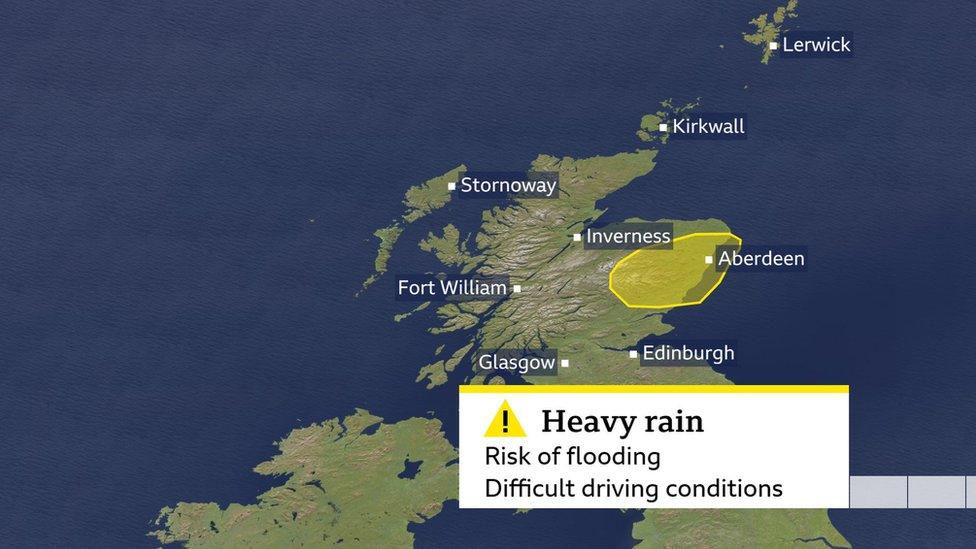 Weather map of Scotland