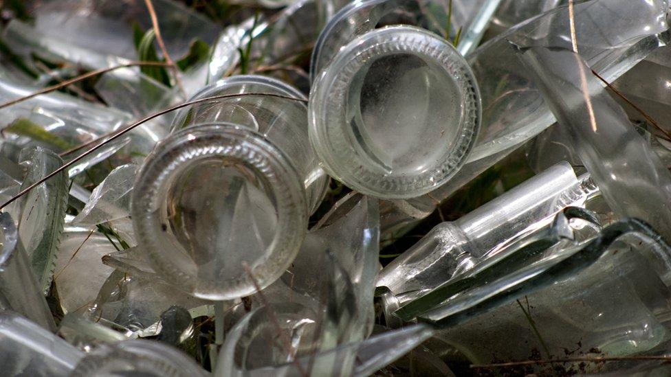 Old glass bottles