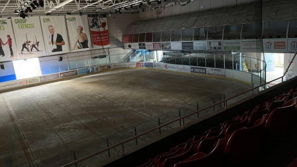 The ice rink at the Link centre, melted.